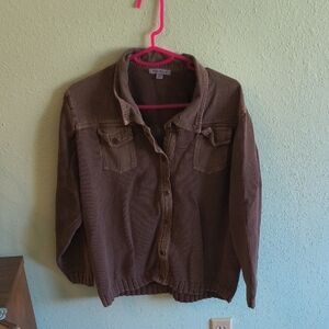 Brown Button-Down Corduroy Shirt